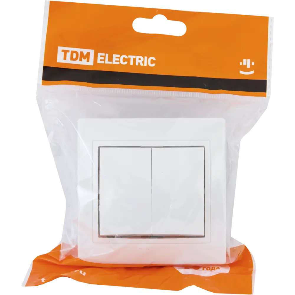 TDM ELECTRIC Выключатель встраиваемый двухклавишный белый 85591334 Таймыр STLM-1112344 - Вид №5