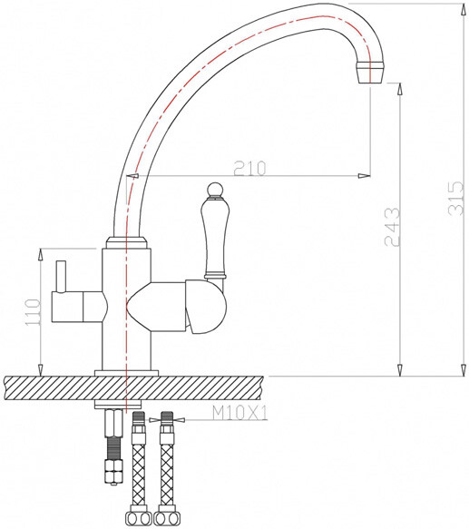 Смеситель ZorG Clean Water ZR 316 YF-33 BR для кухонной мойки, бронза - Вид №1