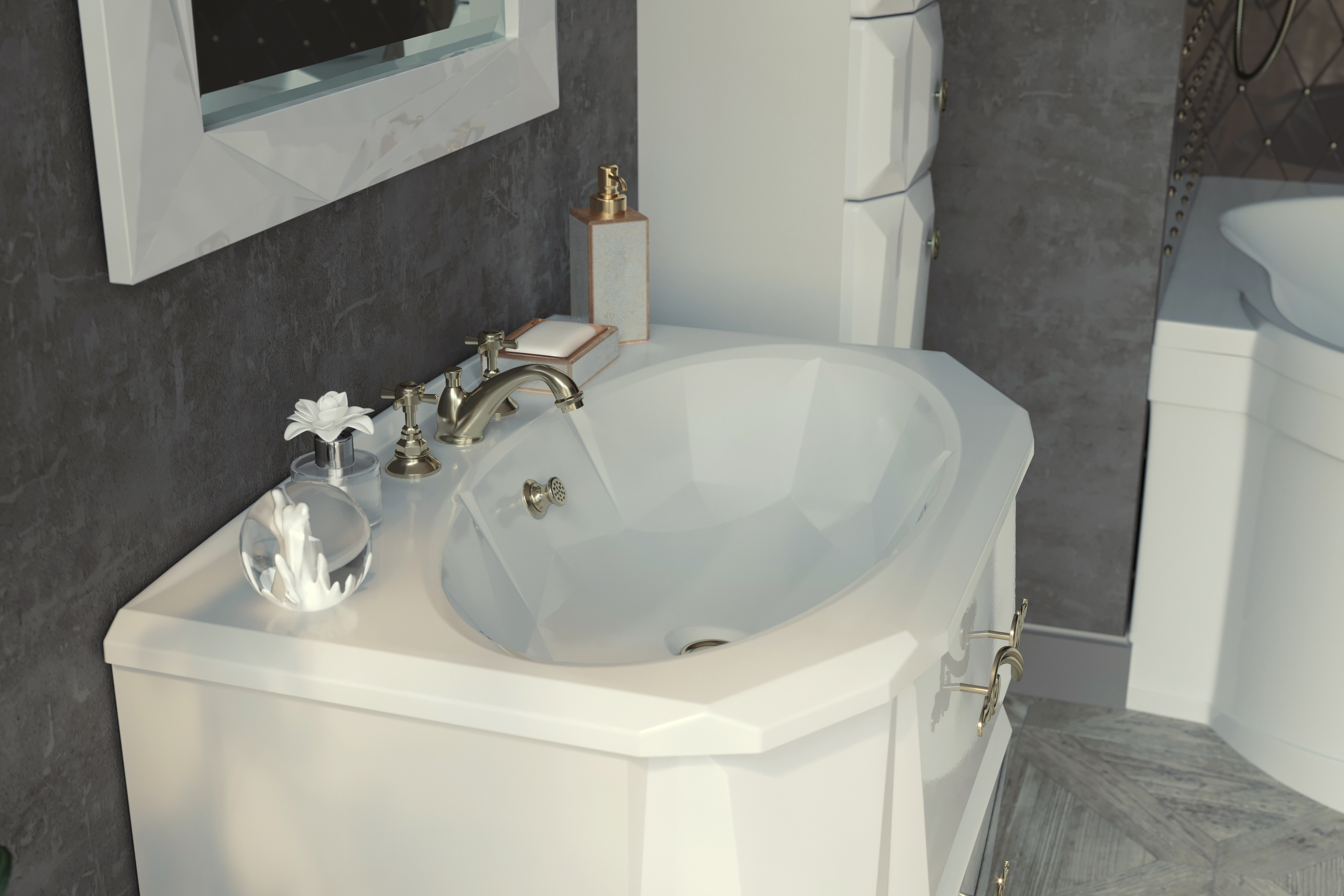 У40385 Тумба с раковиной Brilliant 80, 2я, White 1 Marka Brilliant  - Вид №1