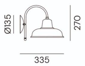 Il Fanale Бра из металла прямого света с фиксированным кронштейном Contrada 243.06.or - Вид №1