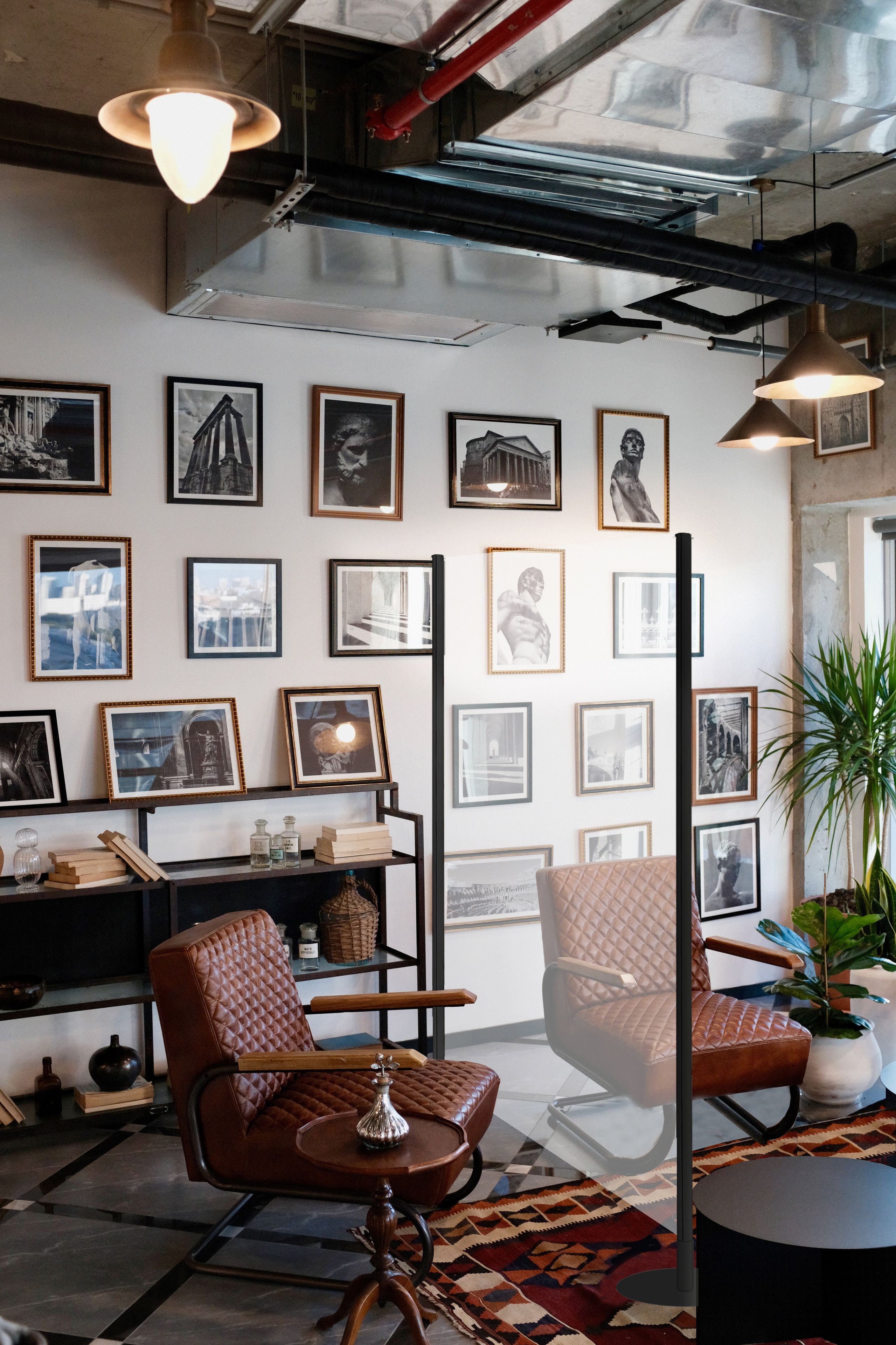 Отдельно стоящая офисная перегородка из акрилового стекла Slalom разделительная система ARCH-00026937 - Вид №2