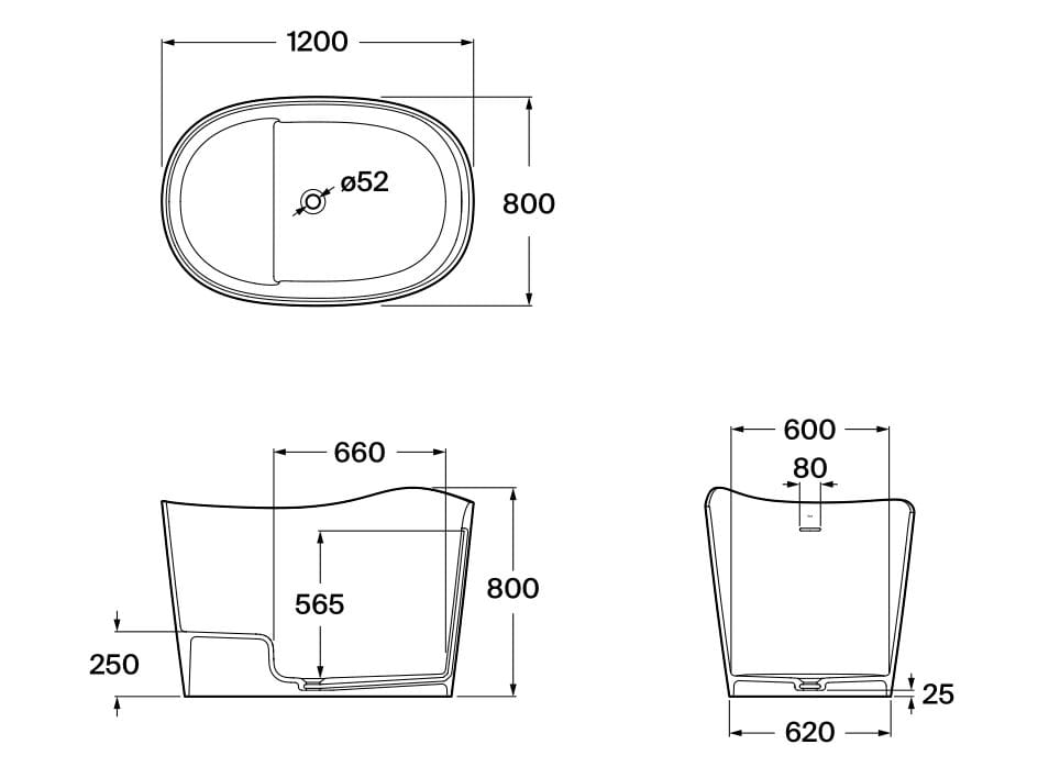 Ванна в центре комнаты с сиденьем из Stonex® Roca Ohtake ARCH-00081228 - Вид №4