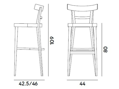 Высокий стул из бука Billiani кафе ARCH-00112812 - Вид №4
