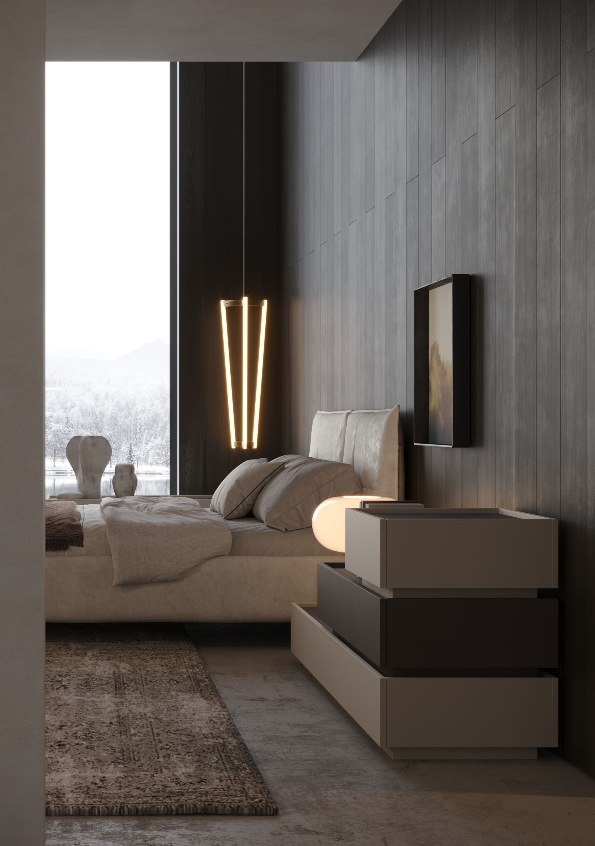 Кожаная двуспальная мягкая кровать для хранения Giessegi ATELIER ARCH-00052470