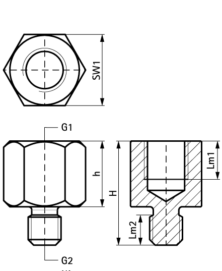 6477210 Монтажный элемент BIS Переходники нерж. создание резьбового соединения WALRAVEN  - Вид №1