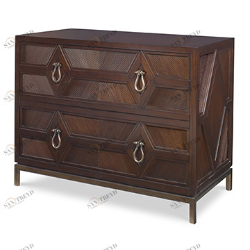 Столы 04602-350-021 Diamond Two Drawer Chest - Dark Ambella 