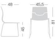 GABER Стул из полипропилена, штабелируемый салазками Slot sun-id-1428179 - Вид №6