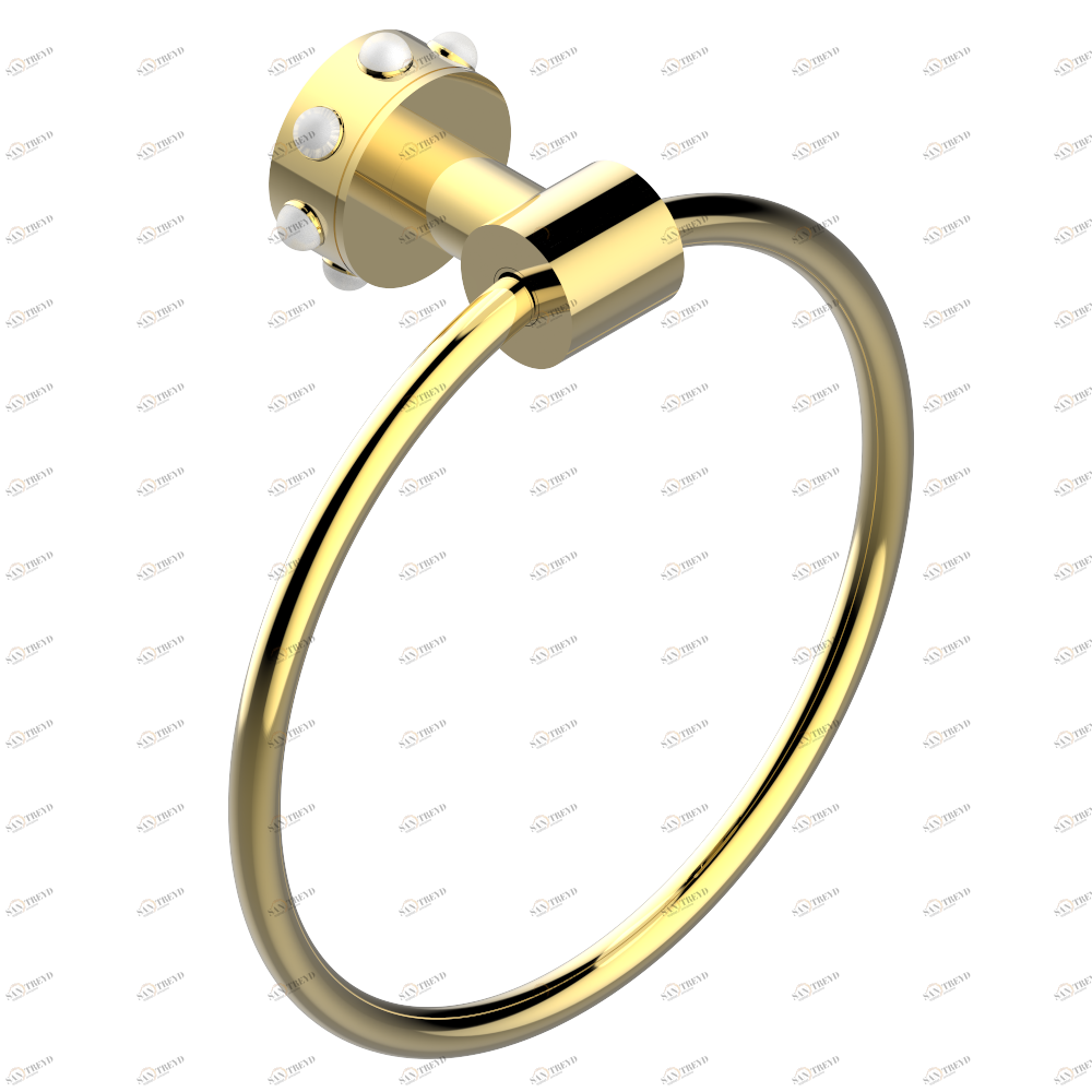 A2N-504N Полотенцедержатель-кольцо-Ø 180 мм одинарное Thg-paris Mossi со светлым хрусталём Золото A2N-504N CAT.F