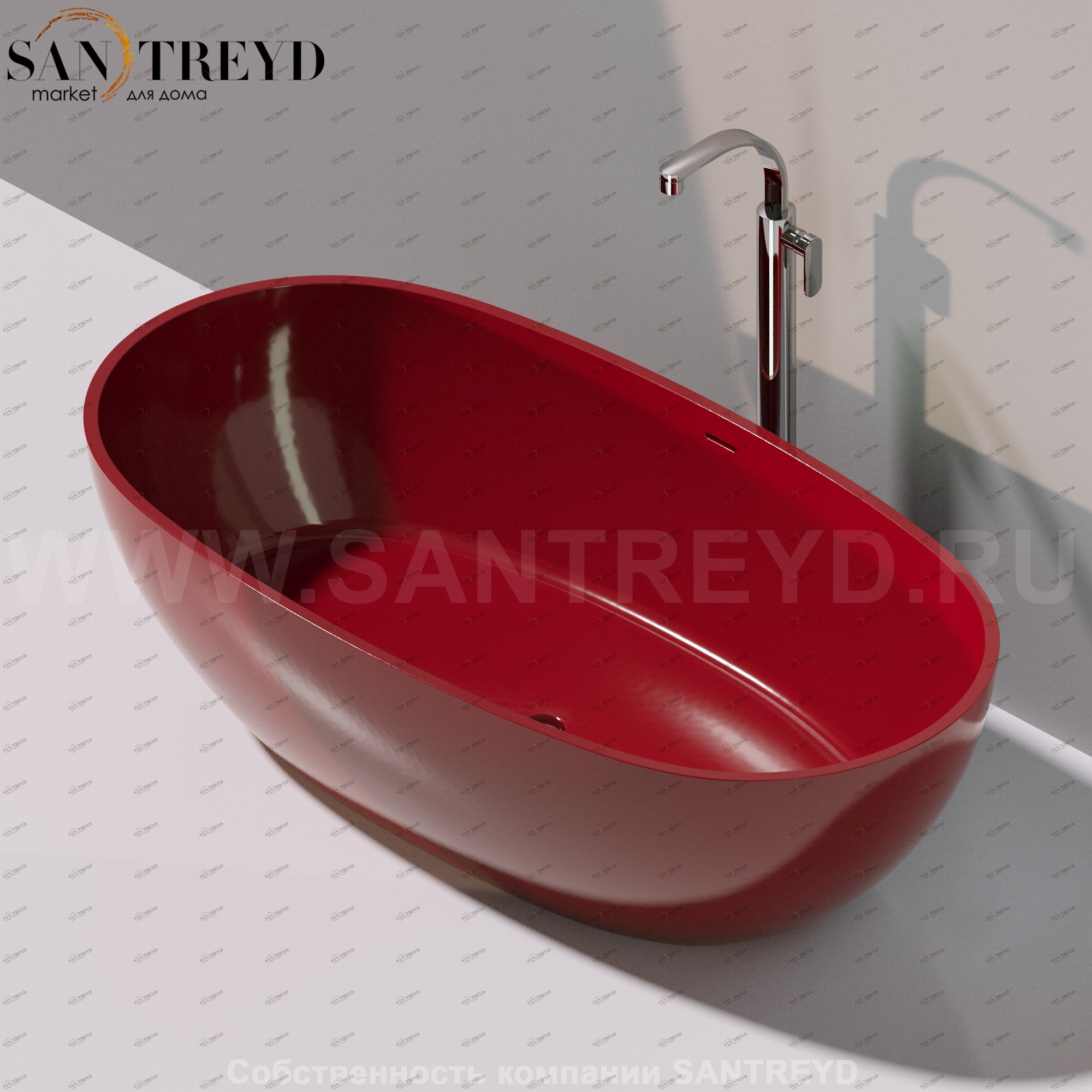 Flaminia APP Ванна свободностоящая 176 см красная AP176V.3011 Ceramica Flaminia AP176V3011