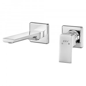 102167605st-kk  Смеситель для скрытого монтажа для раковины Tiera, устанавливаемый на поверхность - двойная розетка - экономия воды