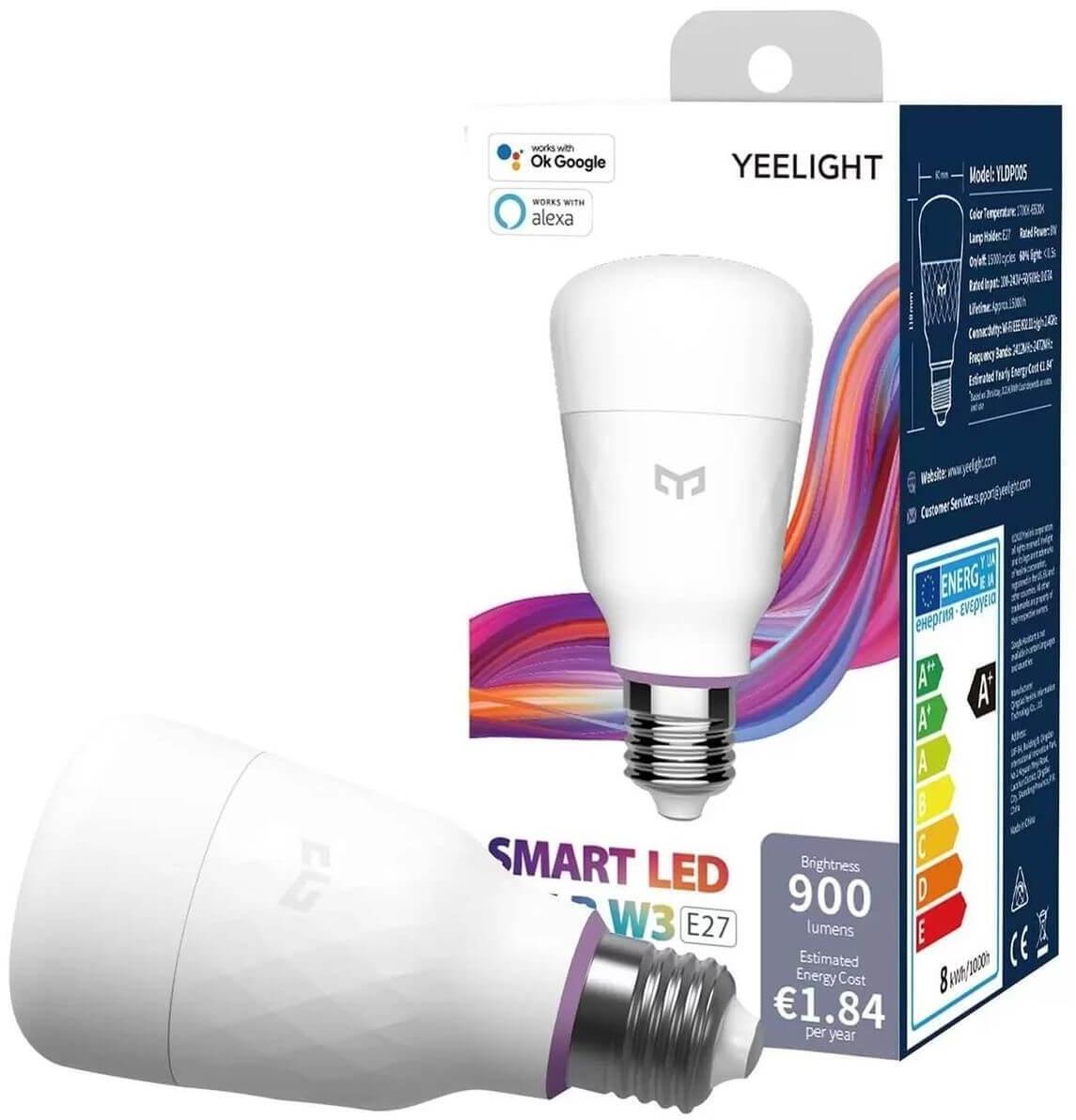 YLDP005 Лампа светодиодная диммируемая E27 8W RGB+CCT белая Yeelight