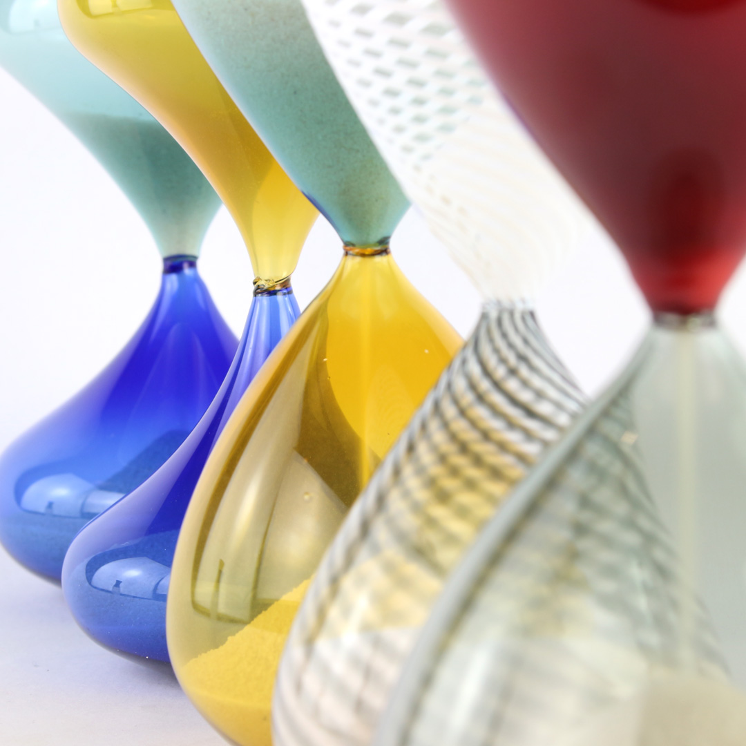 4434 ORIGINALMURANOGLASS Песочные часы - синие - муранское стекло OMG 9 см  - Вид №1