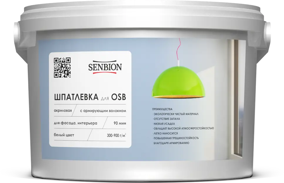 91472964 Шпатлевка Senbion акриловая с армирующим волокном для OSB белый 7кг STLM-0855963