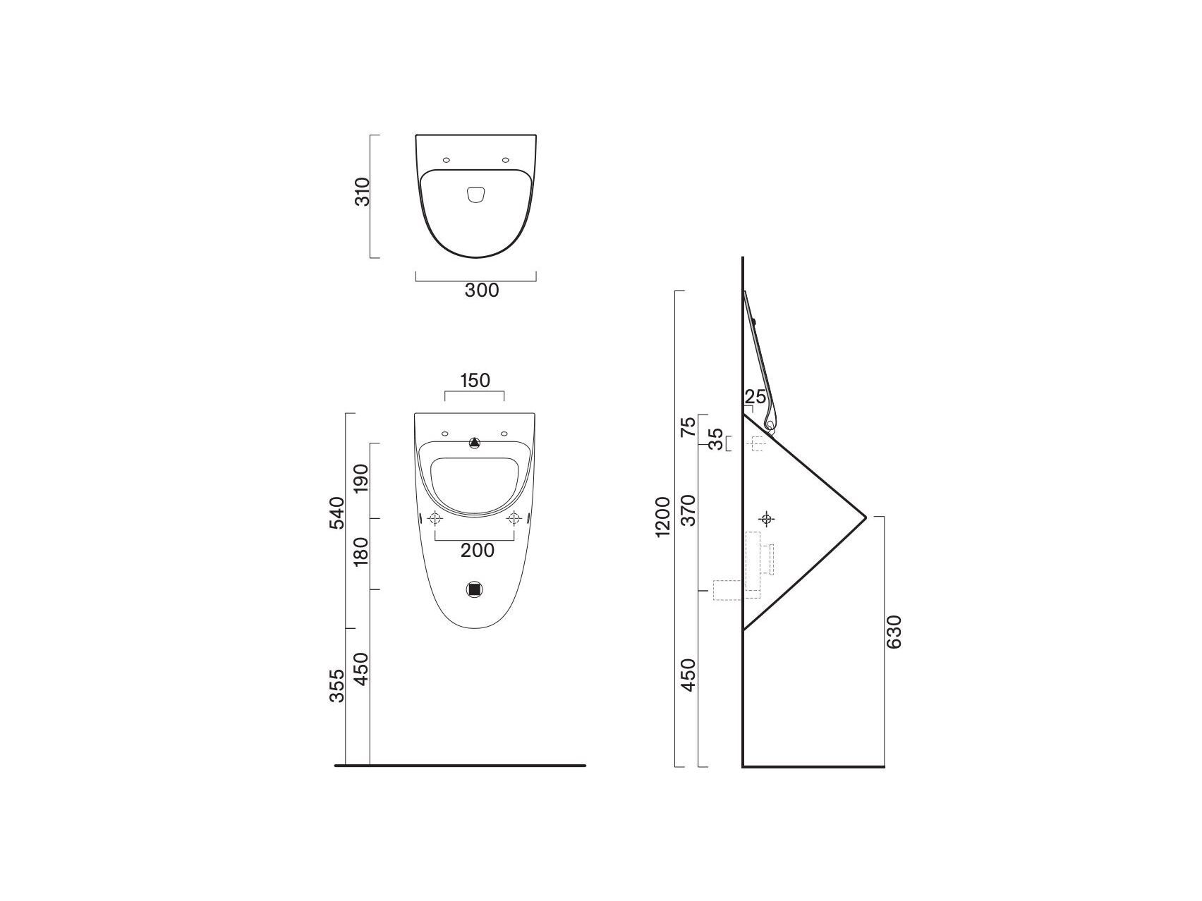 Подвесной писсуар CERAMICA CATALANO комфорт ARCH-00059869 - Вид №4
