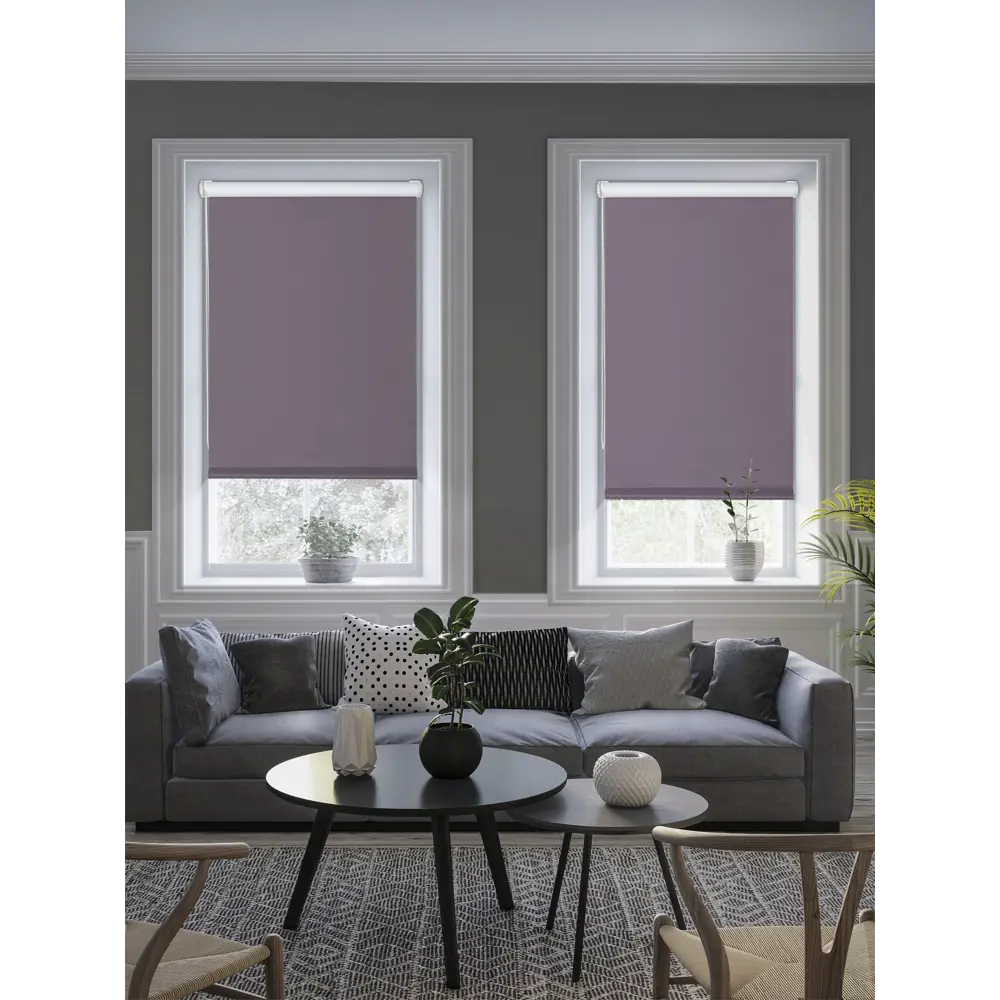 Штора рулонная блэкаут Midnight 60x175 см фиолетовая GARDEN STLM-2124412 - Вид №4