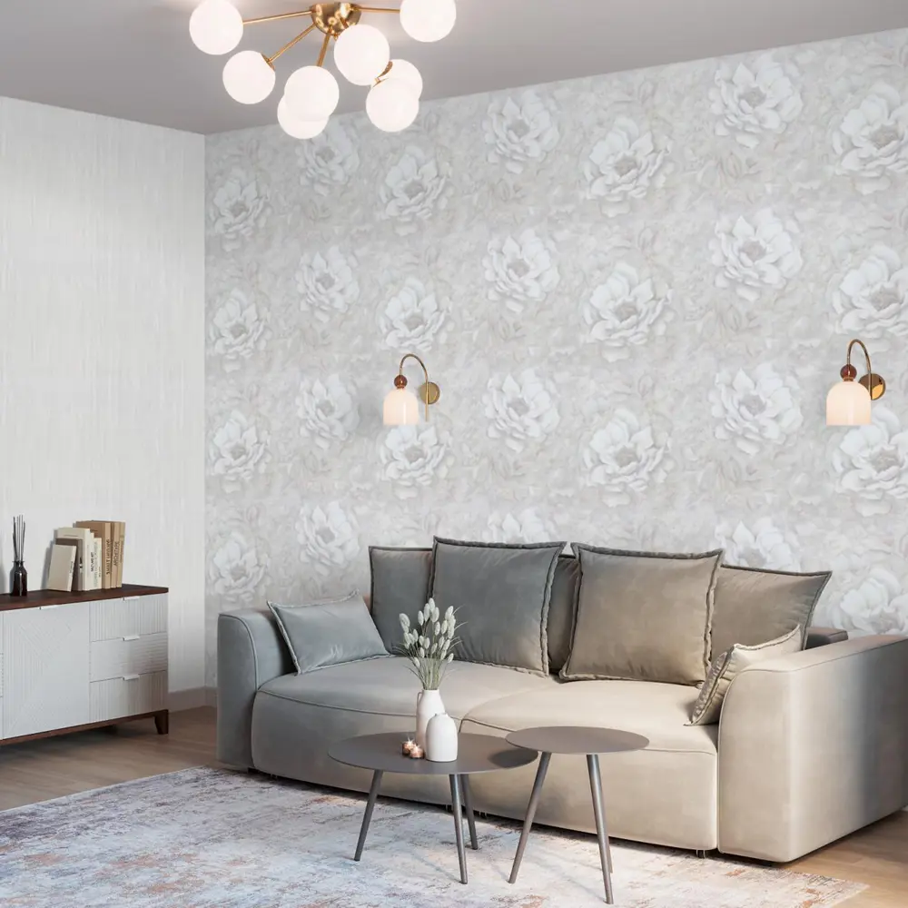 Флизелиновые обои Palitra Life Valencia в нежном бежевом тоне 89373855 STLM-1457466 - Вид №4