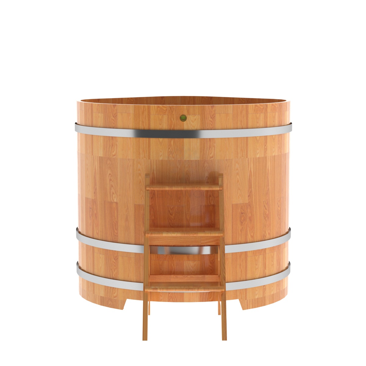 1577 Купель угловая из сращенных ламелей лиственницы 1,19х1,19х1,2 натуральная Alyarus  - Вид №4