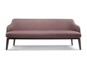 Деревянная мягкая скамейка со спинкой