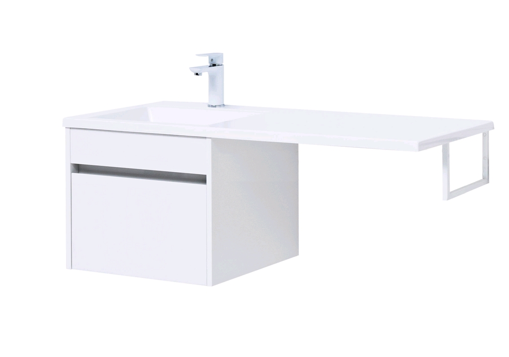 Тумба с раковиной Aquanet Токио 110 L белый (подвесная, 1 ящик) 0023691500235497 - Вид №5