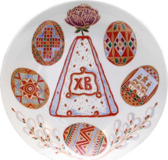 10595189 Императорский фарфоровый завод Тарелка декоративная 19,5см "Светлое Воскресенье" "Эллипс" Твёрдый фарфор 