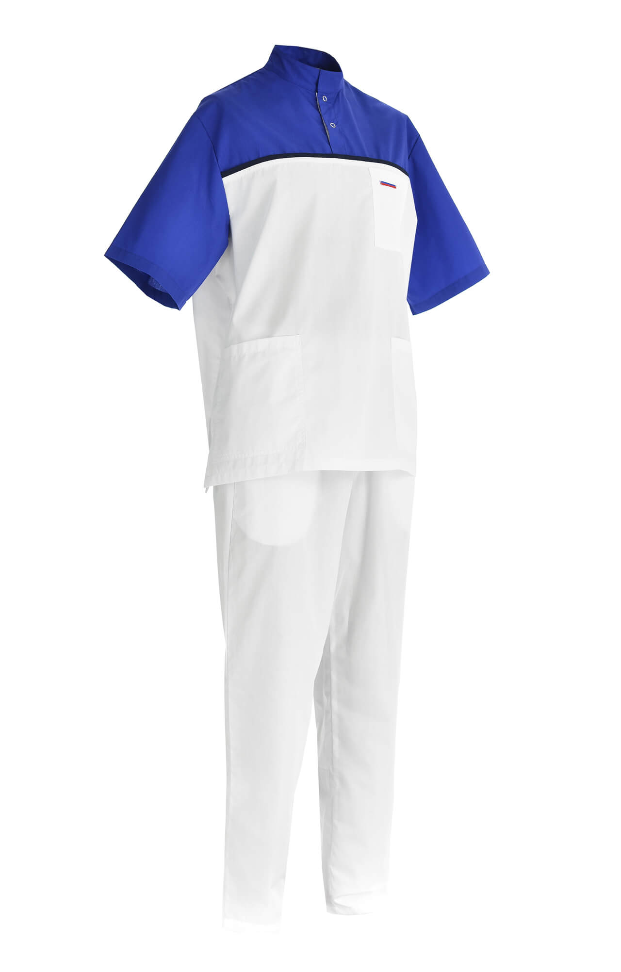 61942 Костюм "Лидер" белый василек  Медицинская одежда  размер 44-46/158-164 Спецодежда  - Вид №1