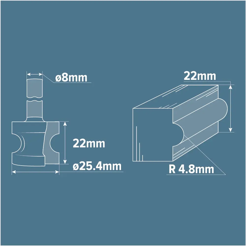 Фреза кромочная полустержневая Brigadier D25.4x22 мм STLM-2063185 - Вид №4