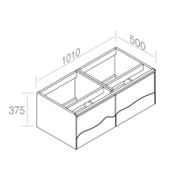 C375M2L50.101NC Тумба подвесная с 2 выдвижными ящиками A. e T. Italia TRACE Белый матовый - орех Каналетто Италия AeT ITALIA - Вид №7