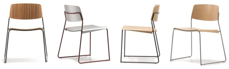 TALIN Стул из фанеры, штабелируемый салазками для залов ожидания sun-id-1439094 - Вид №1