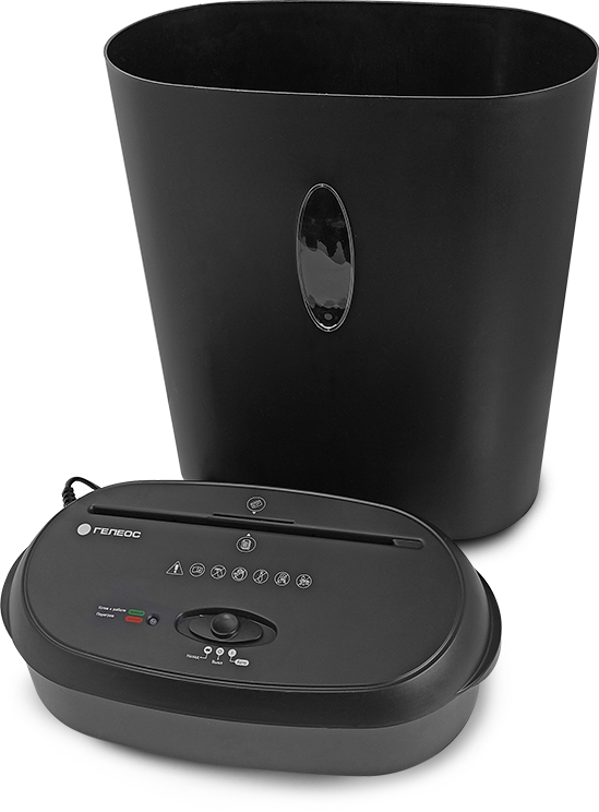 УМ24-4 Уничтожитель документов , din p-4 (4 ур-нь секр.), фрагмент 3,9х38мм, 17 лист (70г/м2), cd/пл.карты/скрепки/скобы, 24 литра Гелеос Santreyd  - Вид №3