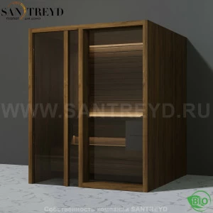 Effegibi YOKU.G60 BI.70300014 Био-сауна с левой дверью. Мощность: 6 кВт макс. Размеры: длина 174 см, ширина 170 см. Отделка: чёрный орех