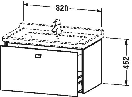 BR404204949 Brioso Тумбочка подвесная Графит матовый, декор Duravit - Вид №1