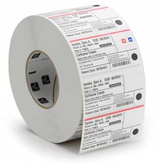 3007200-T Label, paper, 31x22mm. thermal transfer, z-select 2000t, coated, 25mm core, perforation (2890 labels per roll) Zebra Santreyd 