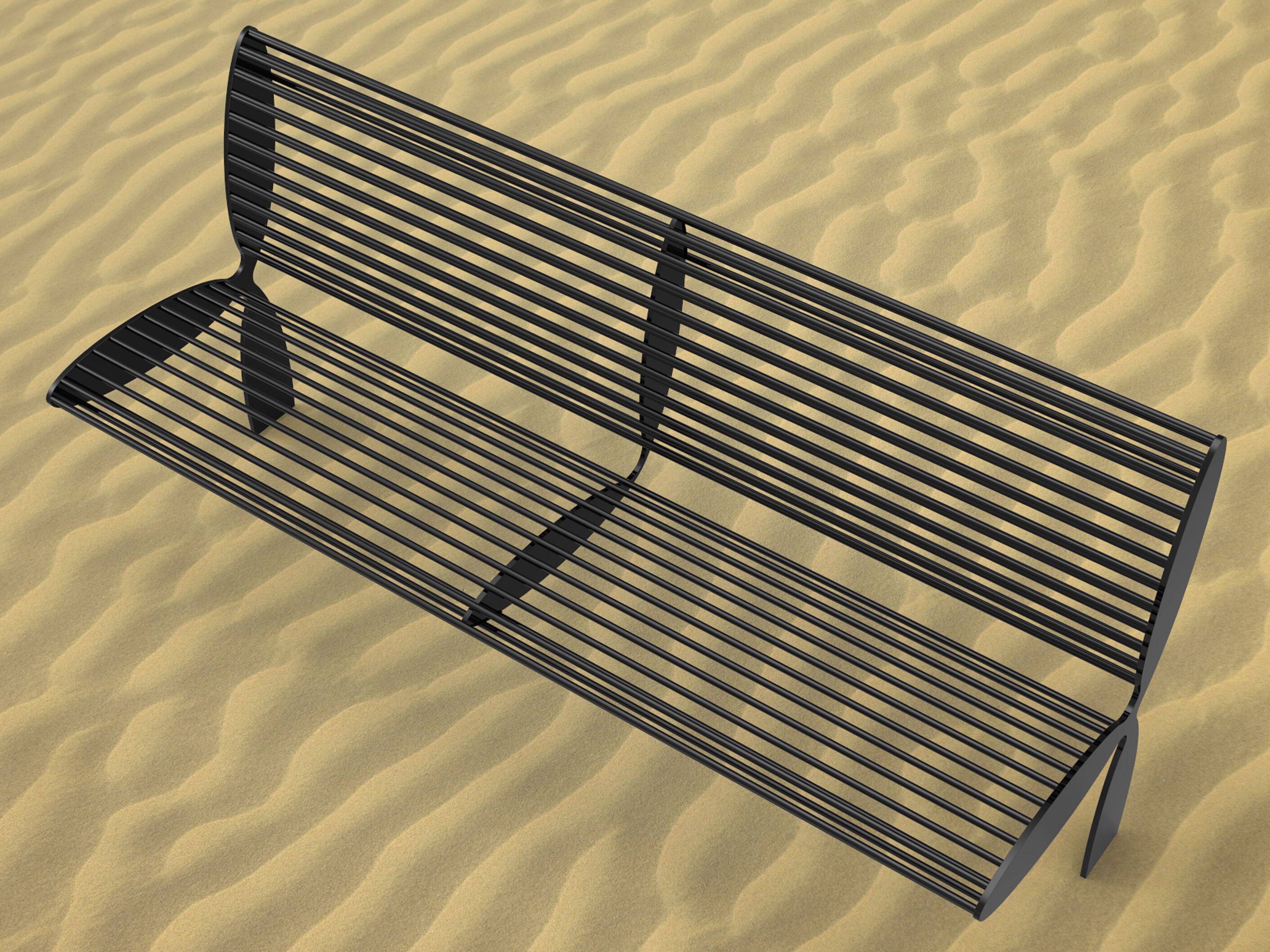 Стальная скамья со спинкой CITYSì CALIFORNIA ARCH-00000035