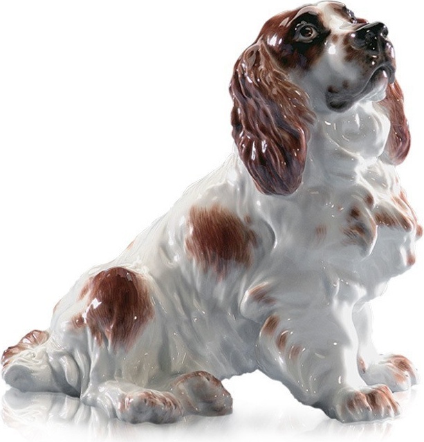 91599 Meissen Фигурка 16см "Кокер-спаниэль, сидящий" (Эрих Хёзель, 1916г.) Фарфор 