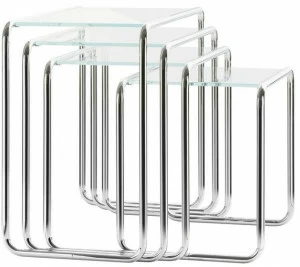 Thonet Журнальный столик из стали и стекла B 9