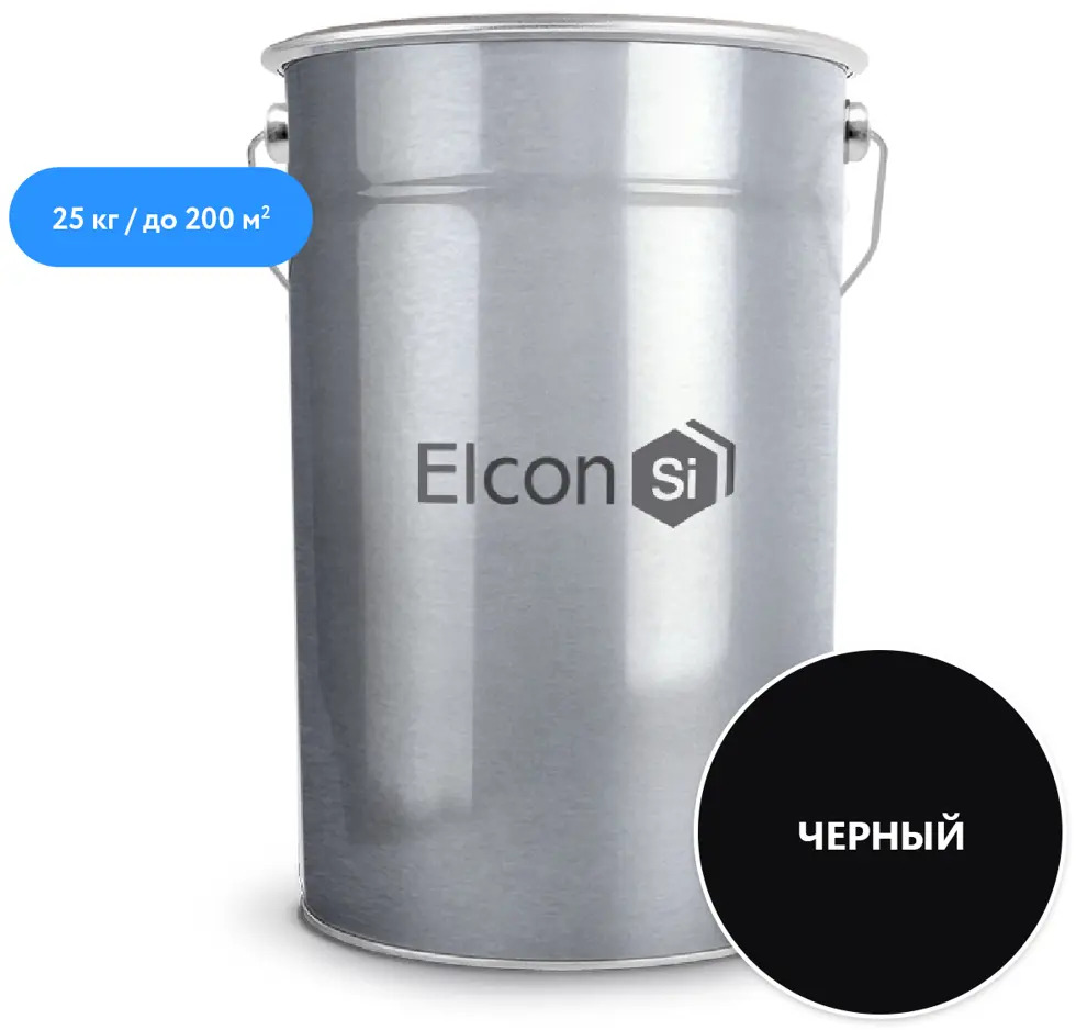 91160142 Грунт-эмаль по ржавчине 3 в 1 Elcon 00-00461444 цвет черный 25 кг STLM-0855231