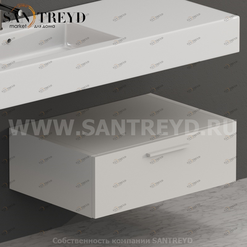 S07024BT2 Тумба с 1 ящиком 70 см серая Globo ARREDO WOOD Италия Ceramica Globo