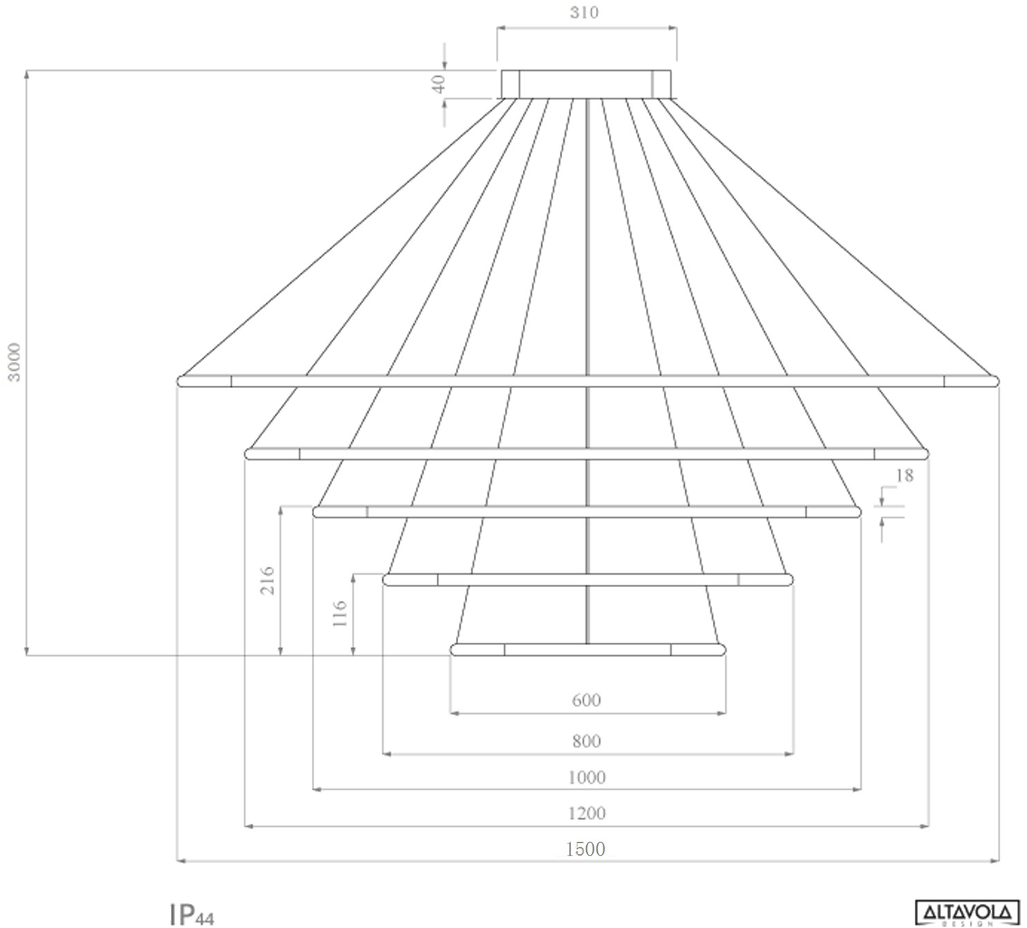 Altavola Design Светодиодный подвесной светильник из алюминия Led shape La085/p_120 - la085/p_150  - Вид №5