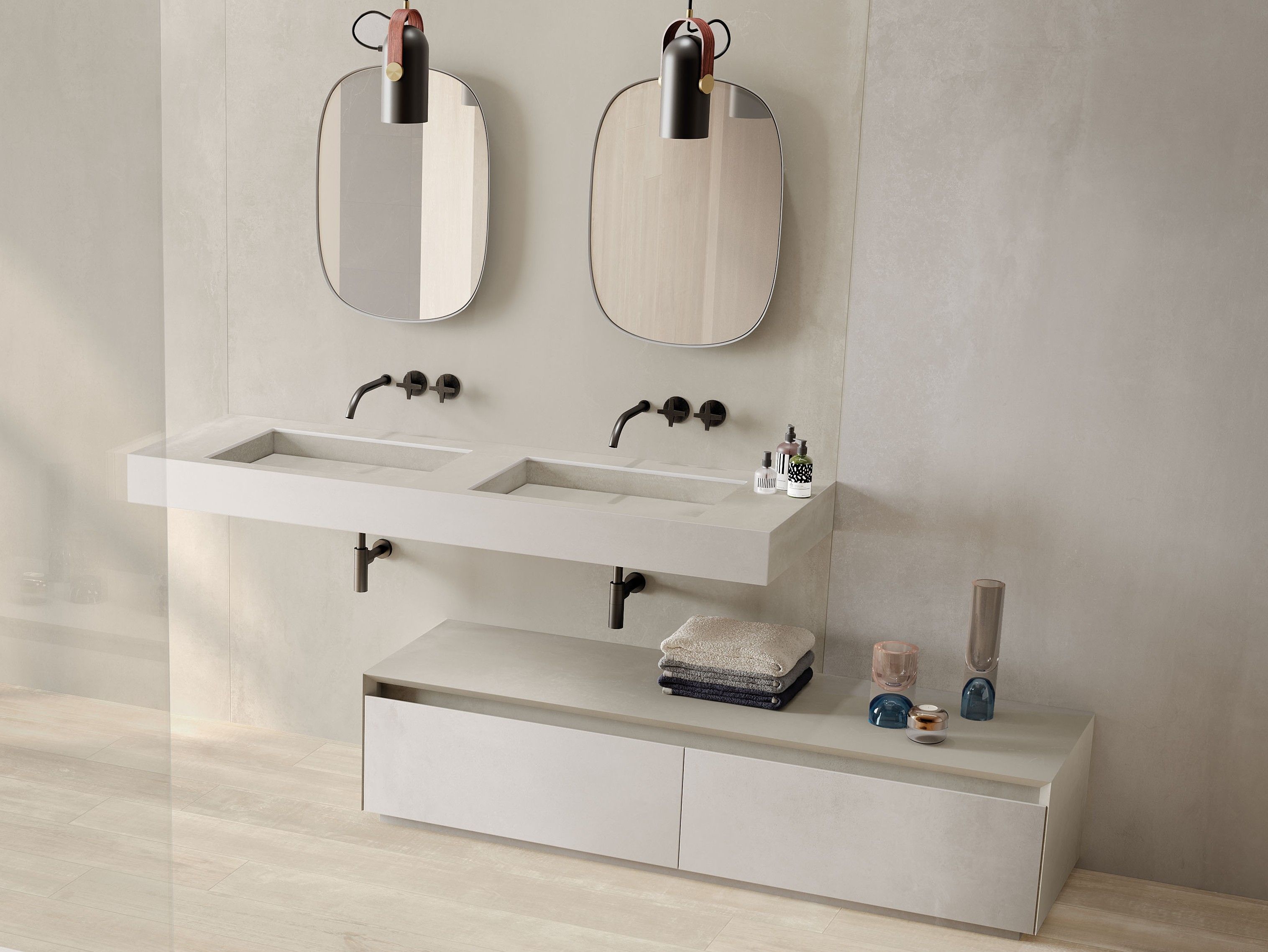 Прямоугольная двойная подвесная раковина из керамогранита Italgraniti Italgranitive ARCH-00066915