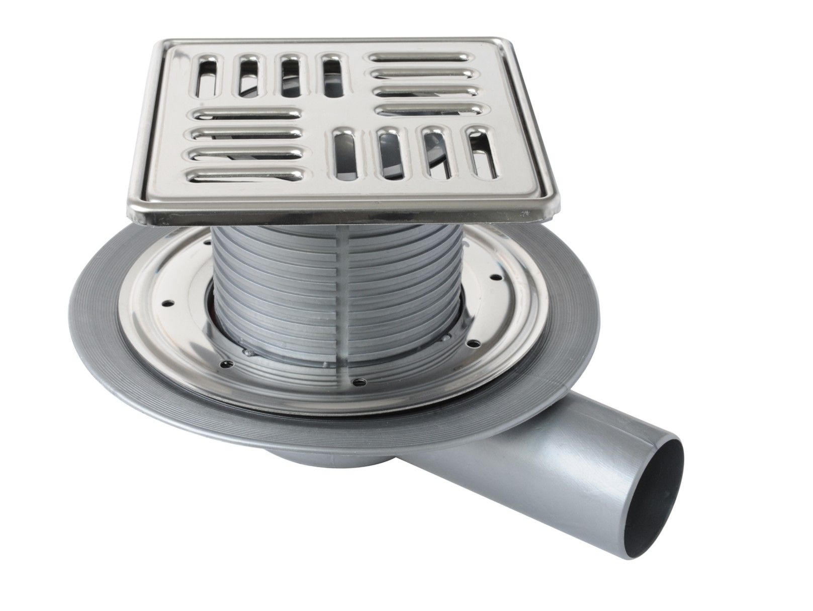 Сифонированная крышка люка PP с универсальным фланцем и решеткой из нержавеющей стали First Corporation First Plast ARCH-00116242