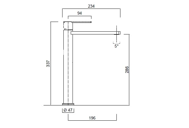 Высокий однорычажный смеситель для раковины Rubinetteria Giulini Surf Deluxe ARCH-00104925 - Вид №2