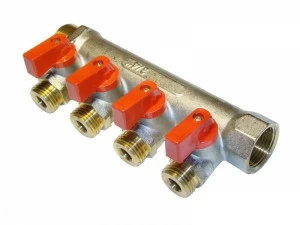 Коллектор 3/4 х1/2  с краном 4 выхода PF mv264.4 PF mv264.4