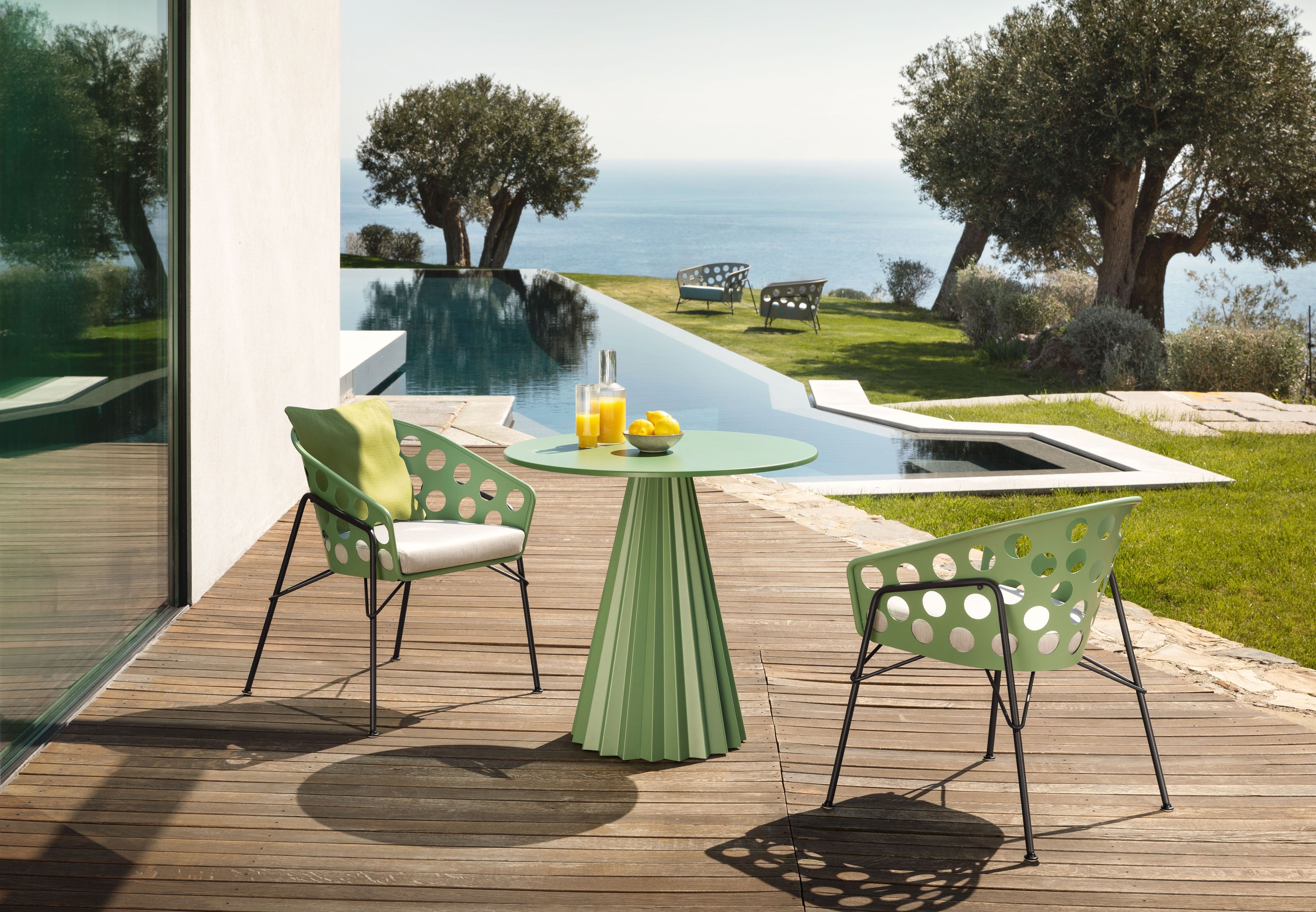 Круглый металлический стол Midj плиссе ARCH-00069697 - Вид №3