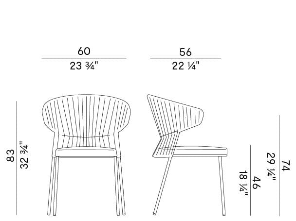 Ткань сад штабелируемый стул со встроенной подушкой Potocco ARCH-00007513 - Вид №3