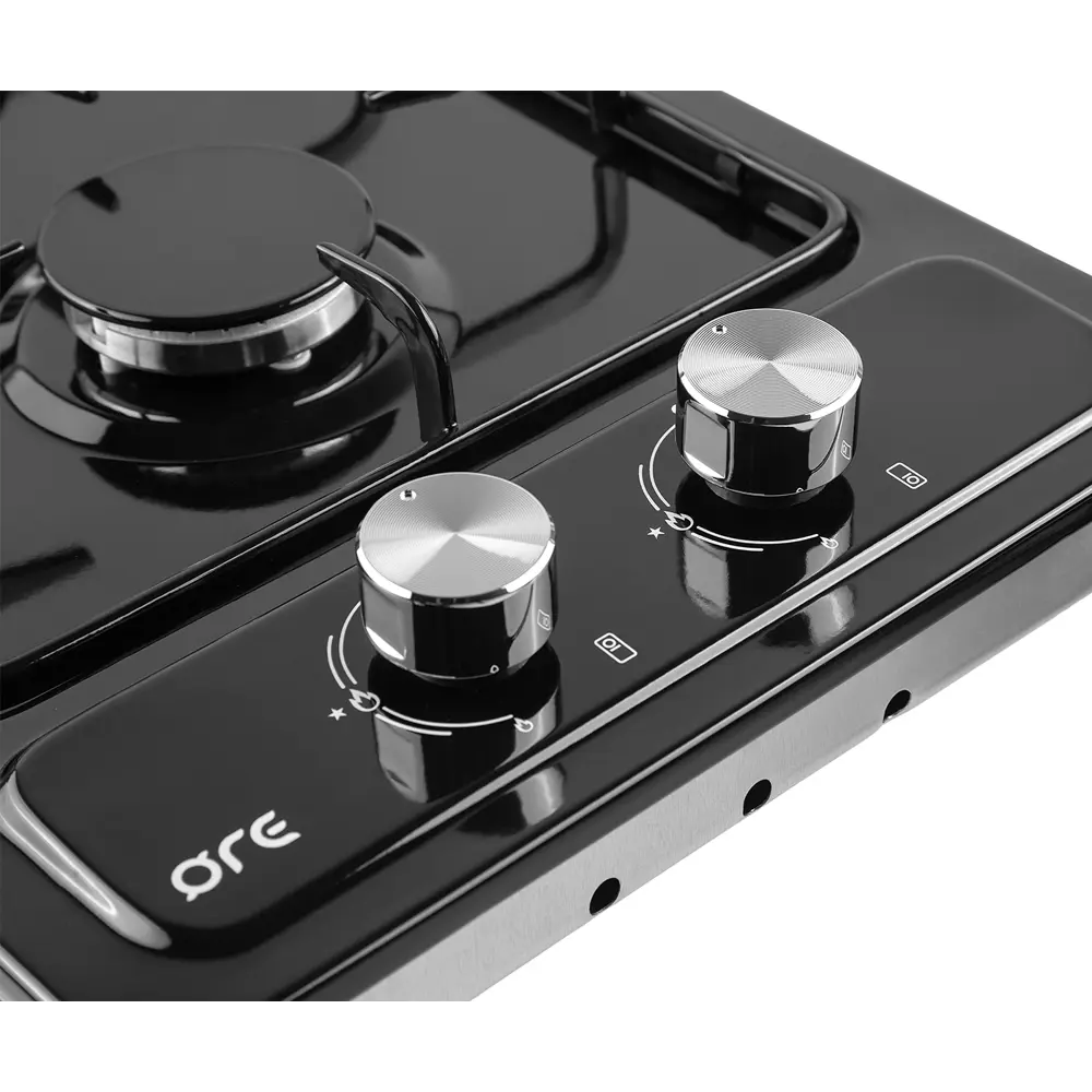Варочная поверхность газовая ORE LGA30AB 2 конфорки, 29.7x51.5 см, цвет чёрный STLM-2146370 - Вид №3