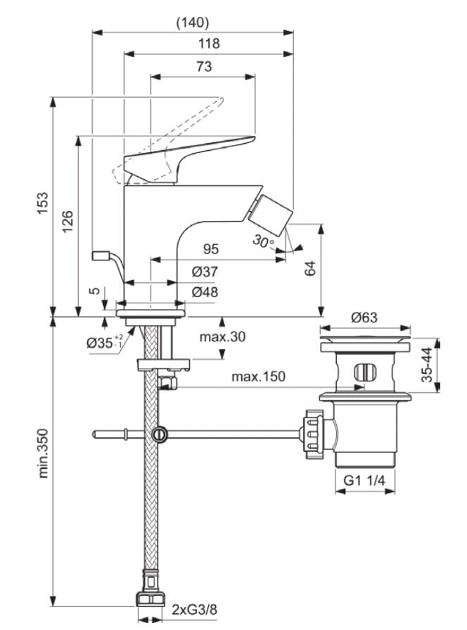 Смеситель для биде с поворотным горлышком Ideal Standard Ceralife C ARCH-00099853 - Вид №2