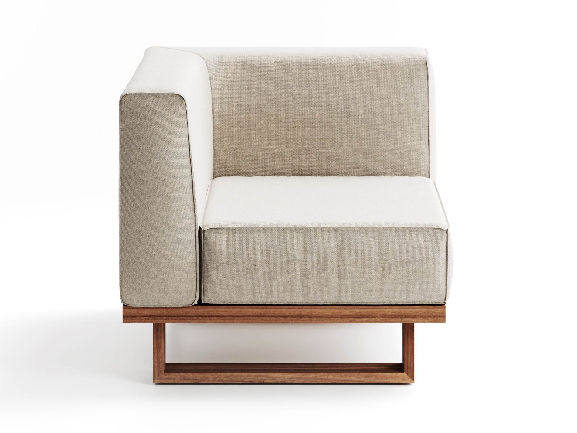 Угловое садовое кресло из тикового дерева и ткани Atmosphera 9.Zero ARCH-00005229 - Вид №1