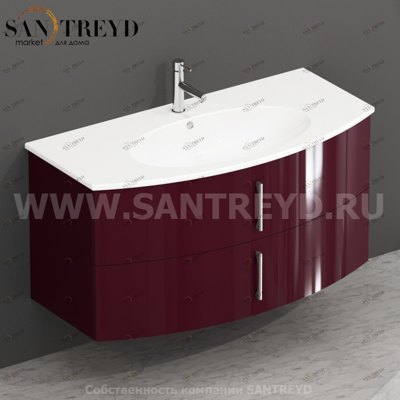 MDMC10Y056 Тумба с двумя ящиками 100 см красная Globo 4ALL Италия Ceramica Globo