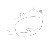 L616T0R0V0100 Раковина накладная ELITE OVAL M 555х385х140 мм без перелива Белый глянцевый AeT ITALIA - Вид №1