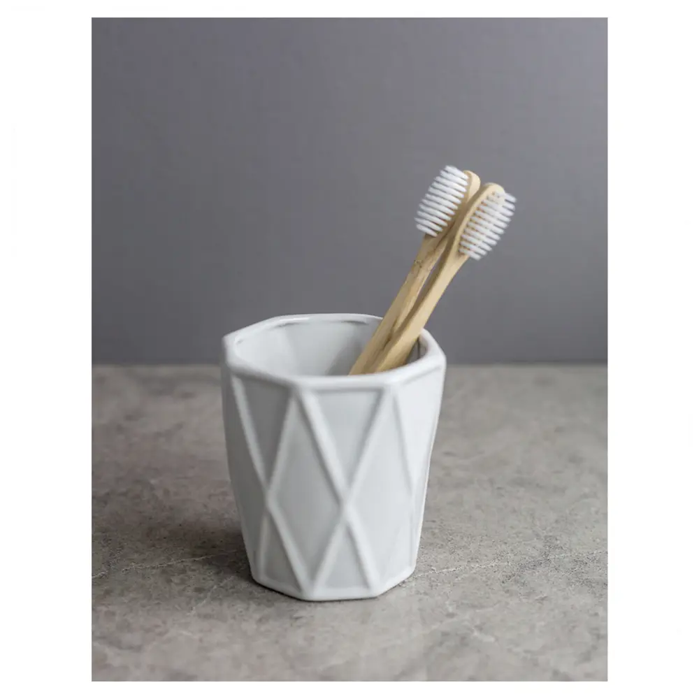 BATH PLUS Latte - керамический стакан для зубных щеток в белом цвете 89380474 STLM-1574282 - Вид №4